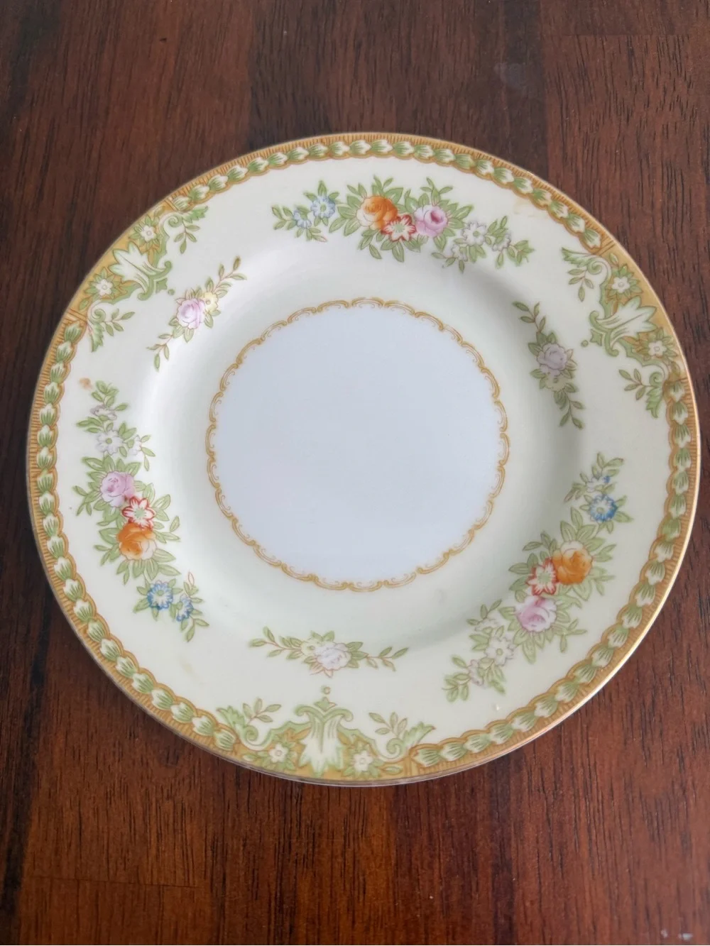 Aladdin Vintage Floral Bone China Teacup and Saucer - Cream with Pastel Florals